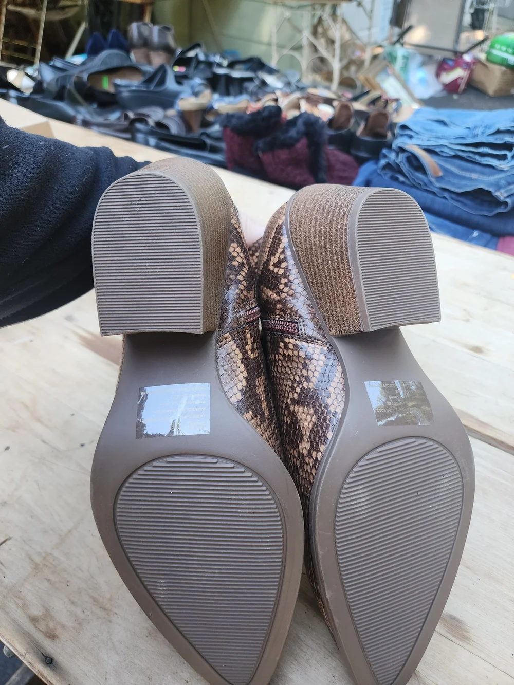 Women's Snake-Print Ankle Boots - Brown